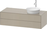 DURAVIT White Tulip Waschtischunterbau 1300 mm wandhängend, 2 Schubkästen, Becken rechts, Nordic Weiß seidenmatt