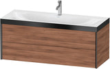 DURAVIT XViu c-bonded Waschtischunterbauset 1200 mm, 2 Schubkästen, Nussbaum gebürstet, schwarz matt
