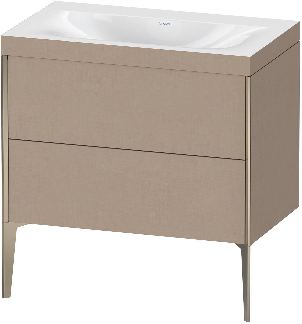 DURAVIT XViu c-bonded Waschtischset 800 mm bodenstehend mit 2 Auszügen und Tip-on Technik
