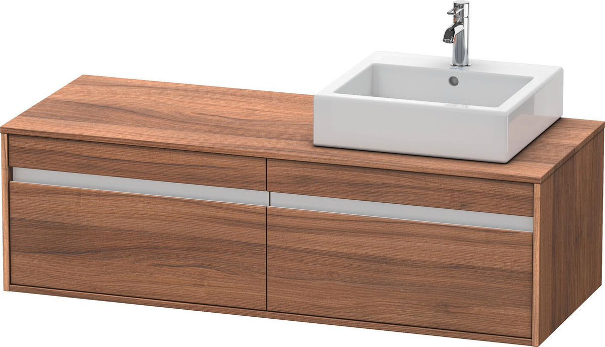 Duravit Ketho Waschtischunterbau wandhängend 1400 mm, 2 Auszüge, weiß matt, Becken links