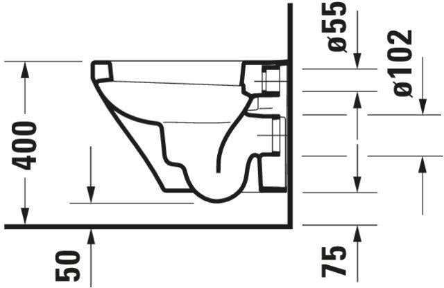 Duravit Wand-WC DuraStyle Compact 480 mm Tiefspüler mit WonderGliss in Weiß