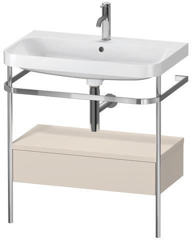 Duravit Waschtischset Happy D.2 Plus 775x490mm Taupe Supermatt – Einrichtungssystem Nussbaum Mitte