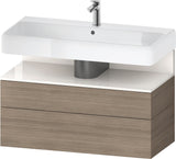Duravit Qatego Waschtischunterbau 990 mm Eiche Terra Matt mit Tip-On Technik