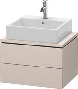 Duravit L-Cube Konsolenwaschtischunterbau 620 mm betongrau matt mit 2 Schubkästen und Tip-On-Technik