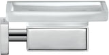 Duravit Karree Seifenschale in Chrom mit weißer Glasablage – Wandmontage