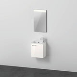 DURAVIT XBase Möbel-Set 400x288mm mit Waschtisch, Unterbau, Spiegel & LED-Beleuchtung, Weiß Glänzend