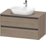 DURAVIT Ketho.2 Konsolen-Waschtischunterbau 1000 mm Eiche Terra Matt mit 2 Schubkästen