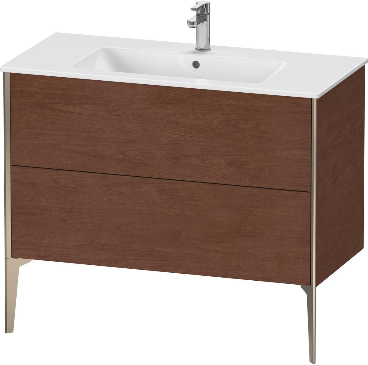 Duravit XViu Waschtischunterbau bodenstehend 1010 mm, 2 Auszüge, weiß matt, Tip-On