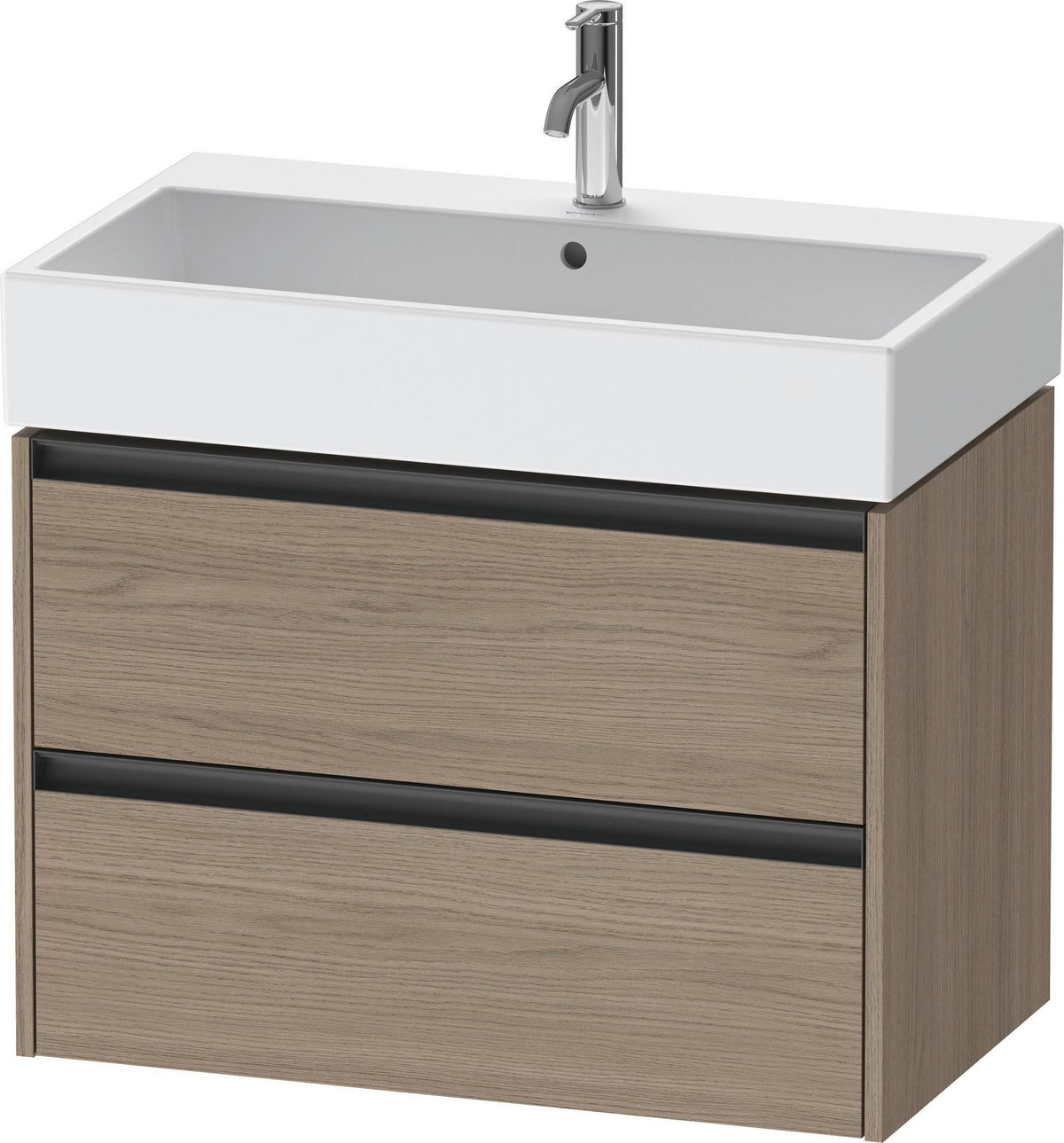 Duravit Ketho.2 Waschtischunterbau 784 mm Eiche Terra mit 2 Schubkästen und Soft-Close