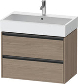 Duravit Ketho.2 Waschtischunterbau 784 mm Eiche Terra mit 2 Schubkästen und Soft-Close