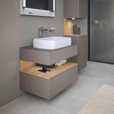 DURAVIT Qatego Hochschrank 400 mm, 2 Türen, weiß Hochglanz, Eiche Schw. Matt