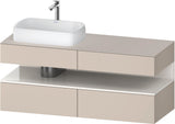 Duravit Qatego Konsolenwaschtischunterbau 1400 mm weiß hochglanz mit Eiche schwarz Nische