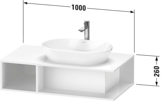 Duravit D-Neo Waschtischunterbau wandhängend 800 mm Eiche Terra, offenes Fach links