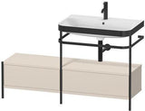 DURAVIT Waschtischset Happy D.2 Plus 1400 mm Taupe Supermatt mit Metallkonsole und Stauraum