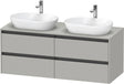 Duravit Ketho.2 Waschtischunterbau 1400 mm betongrau matt mit 4 Schubkästen