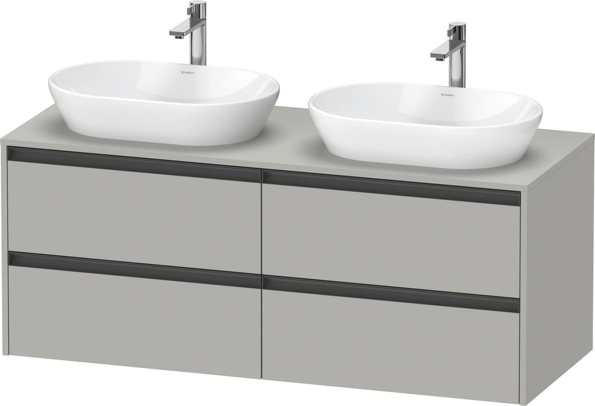 Duravit Ketho.2 Waschtischunterbau 1400 mm betongrau matt mit 4 Schubkästen