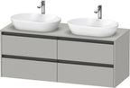 betongrau matt / 4 Schubkästen / links und rechts