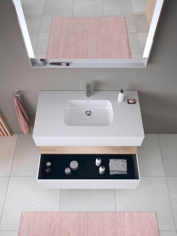DURAVIT Qatego Einbauwaschtisch mit Konsolenwaschtischunterbau 1000 mm, 1 Auszug, antibakteriell