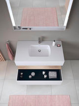 DURAVIT Qatego Einbauwaschtisch mit Konsolenwaschtischunterbau 1000 mm, 1 Auszug, antibakteriell