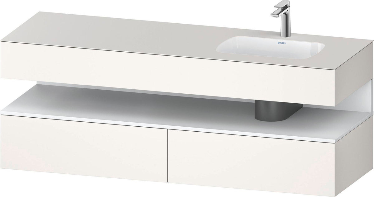 DURAVIT Qatego Einbauwaschtisch mit Konsolenwaschtischunterbau 1600 mm Weiß Matt