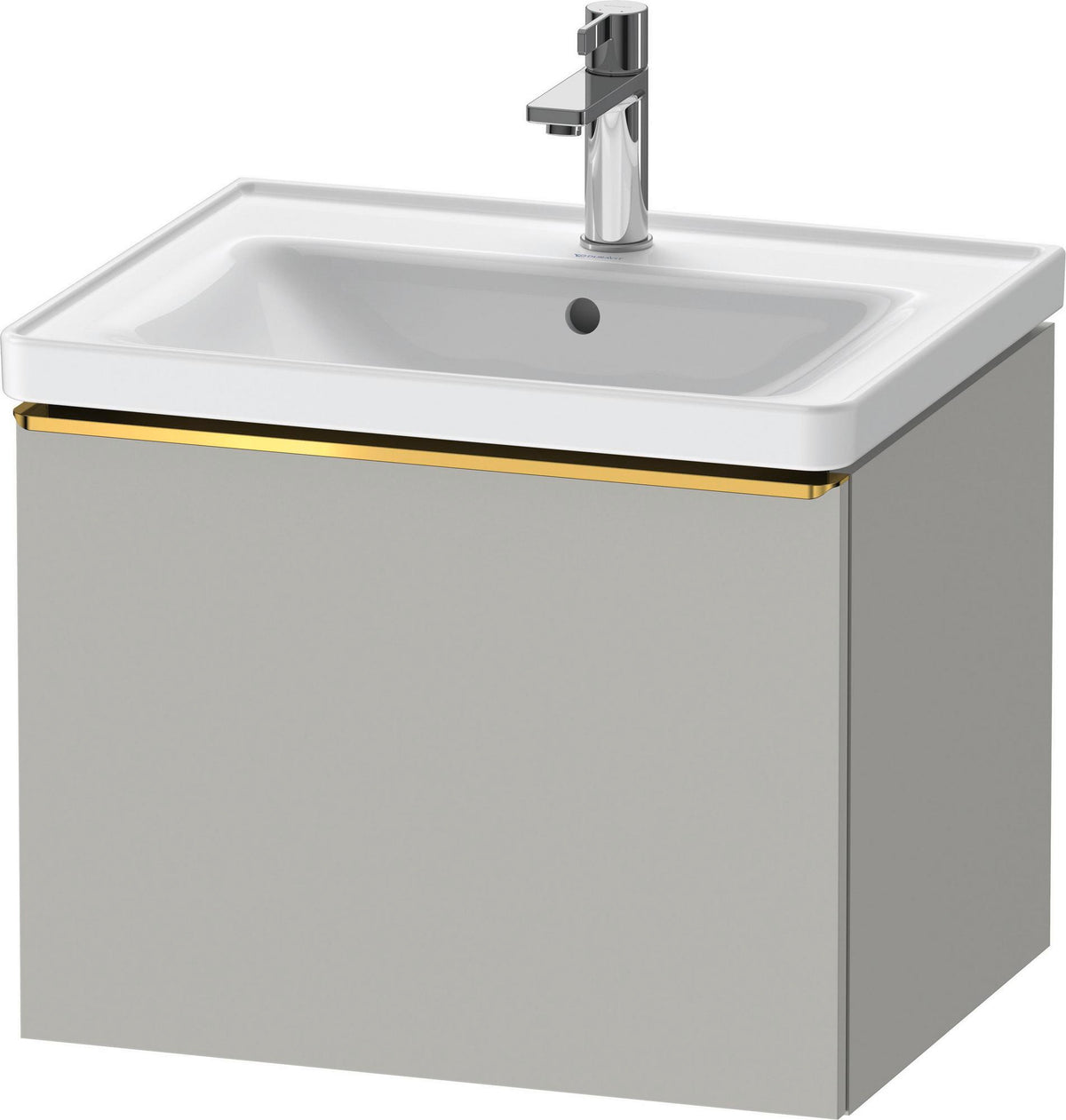 DURAVIT D-Neo Waschtischunterbau 584 mm betongrau matt mit 1 Auszug und Soft-Close