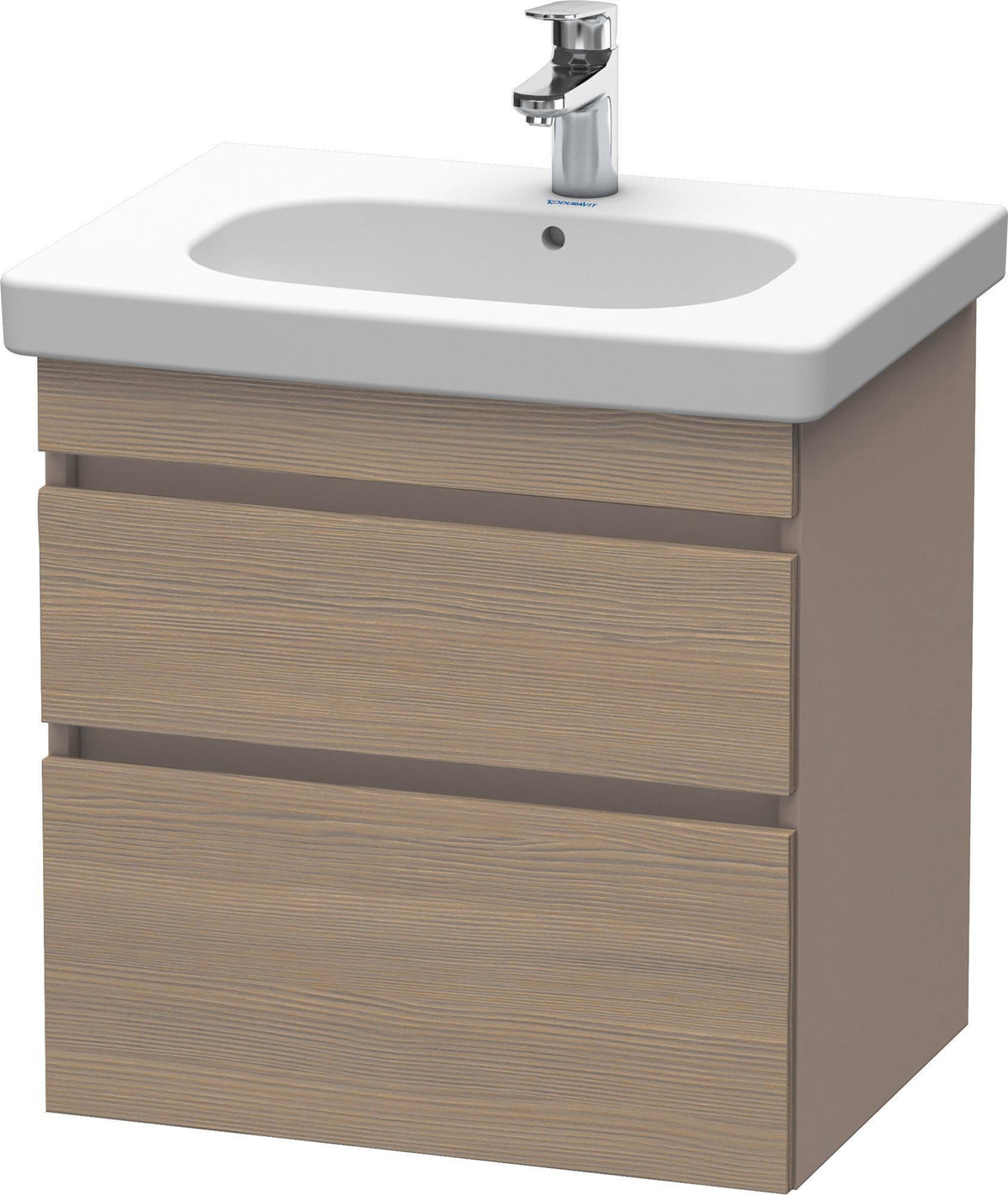 Duravit DuraStyle Waschtischunterbau 600 mm Eiche Terra/Weiß Matt, 2 Schubkästen, wandhängend