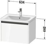 DURAVIT Ketho.2 Waschtischunterbau 634 mm betongrau matt, wandhängend, 1 Auszug mit Soft-Close