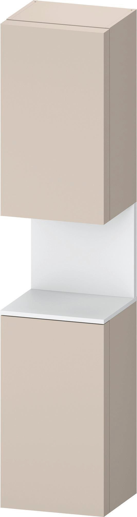 DURAVIT Qatego Hochschrank 400 mm, 2 Türen, weiß Hochglanz, Eiche Schw. Matt