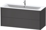 Duravit XViu Waschtischunterbau wandhängend 1210 mm, 2 Schubkästen, champagner matt/weiß matt