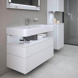 DURAVIT Qatego Hochschrank 400 mm, 2 Türen, weiß Hochglanz, Eiche Schw. Matt