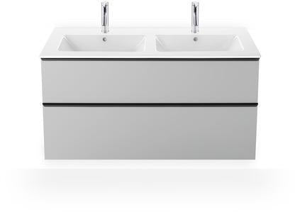 DURAVIT ME by Starck Doppel-Waschtisch 1300 mm Weiß mit Überlauf und 2 Hahnlöchern