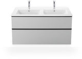 DURAVIT ME by Starck Doppel-Waschtisch 1300 mm Weiß mit Überlauf und 2 Hahnlöchern