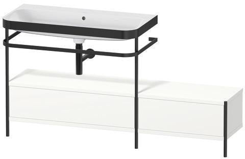 Duravit Waschtischset Happy D.2 Plus 1600x490mm Taupe Supermatt mit Hahnloch und Handtuchhalter