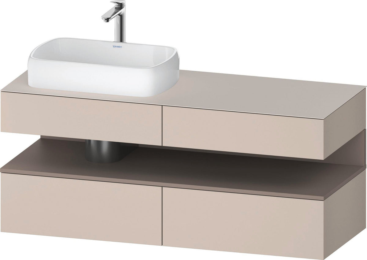 DURAVIT Qatego Studio F. A. Porsche Konsolenwaschtischunterbau 1400 mm Weiß Matt mit LED-Nischenbeleuchtung
