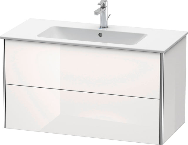 Duravit XSquare Waschtischunterbau 1010 mm, 2 Schubkästen, Graphit Matt – Wandhängend