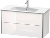 Duravit XSquare Waschtischunterbau 1010 mm Taupe Seidenmatt mit 2 Schubkästen und Tip-On-Technik