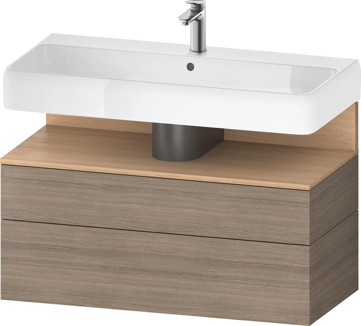 DURAVIT Qatego Waschtischunterbau 990 mm Eiche Terra Matt mit LED-Nischenbeleuchtung