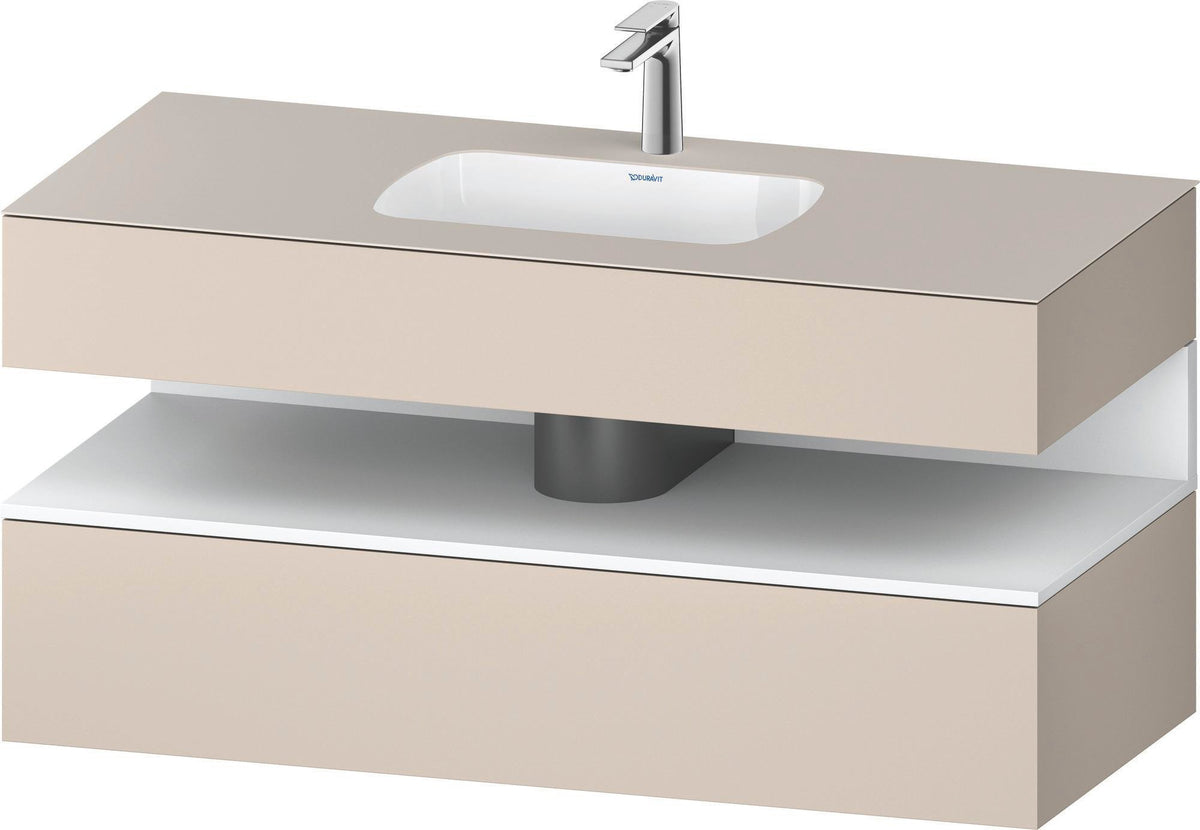 DURAVIT Qatego Studio F. A. Porsche Einbauwaschtisch mit Konsolenwaschtischunterbau 1200 mm Weiß Matt