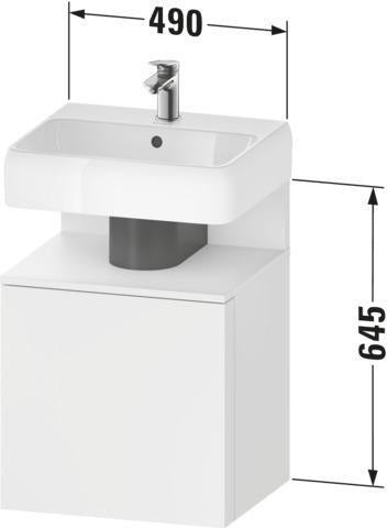 DURAVIT Qatego Waschtischunterbau 490 mm Eiche Terra Matt, wandhängend, 1 Tür links, Tip-On