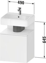DURAVIT Qatego Waschtischunterbau 490 mm wandhängend, 1 Tür links, Weiß Matt mit Eiche Schwarz Nische