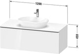 Duravit D-Neo Konsolenwaschtischunterbau 1200 mm Eiche Terra Matt mit 1 Auszug und Bronze Griff