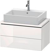 Duravit L-Cube Konsolenwaschtischunterbau 720 mm betongrau matt mit 2 Schubkästen und Tip-On-Technik