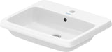 DURAVIT Qatego Einbauwaschtisch 550 mm weiß HygieneGlaze 1 Hahnloch mit Überlauf