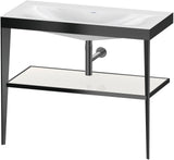 Duravit XViu c-bonded Waschtischset 1000 mm mit Metallkonsole, weiß hochglanz / schwarz matt – inkl. Waschschüssel