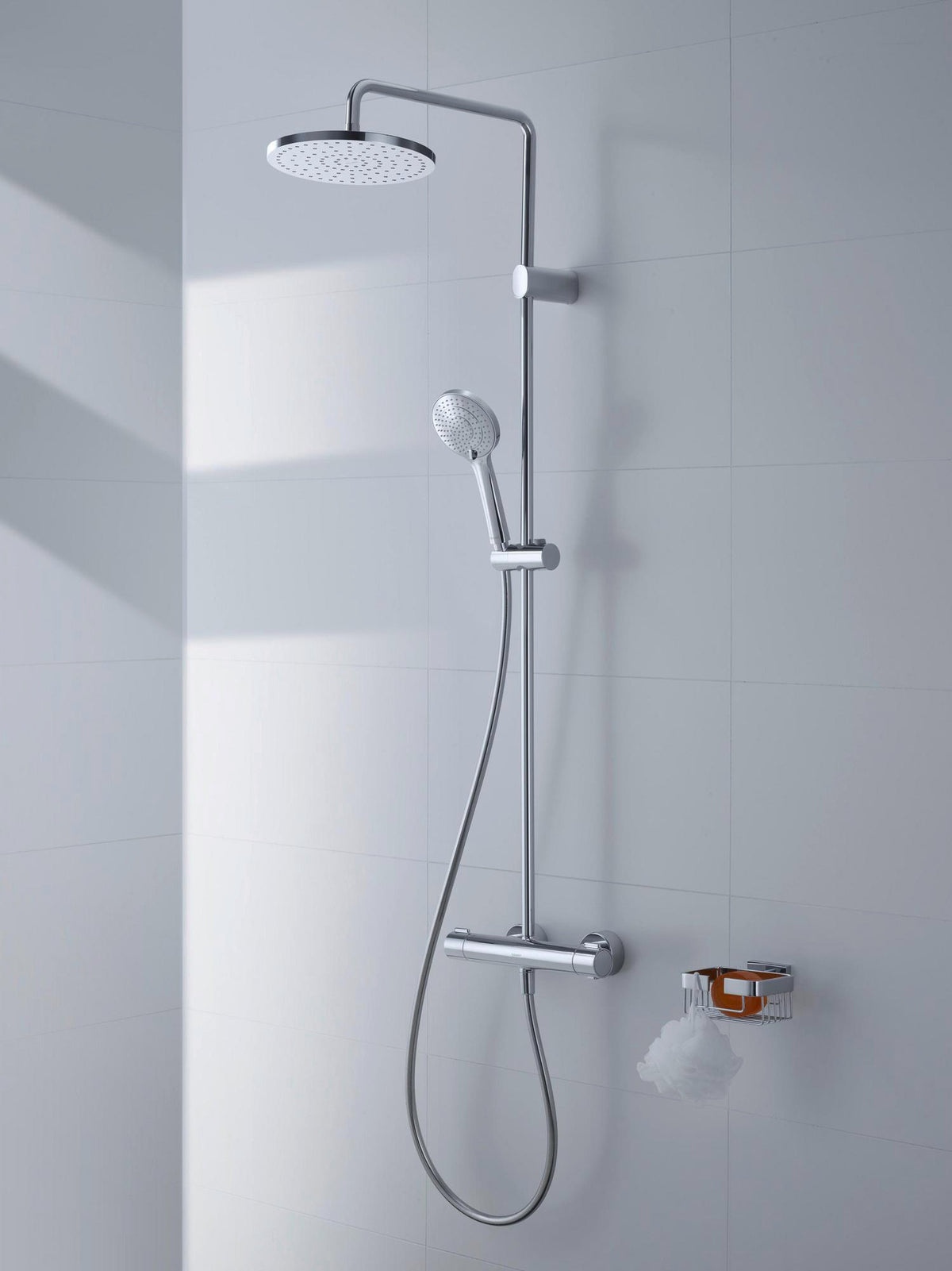 DURAVIT Duschsystem MinusFlow mit Brausethermostat, Bronze Gebürstet, 1124 mm