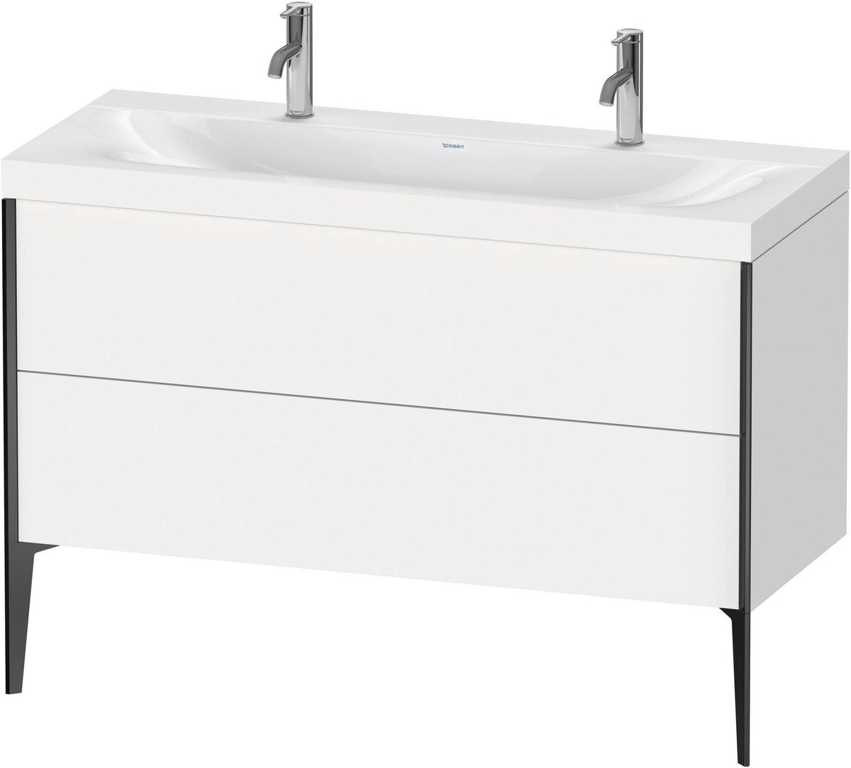 DURAVIT XViu c-bonded Waschtischunterbauset 1200 mm, weiß seidenmatt, bodenstehend, 2 Auszüge