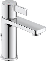 Duravit D-Neo Einhebel-Waschtischmischer mit FreshStart, Zugstange & Chrom – 109 mm Ausladung