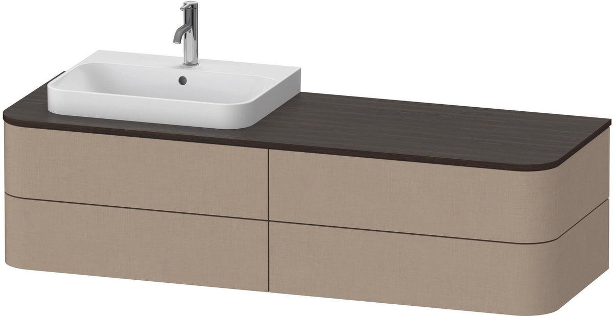 DURAVIT Happy D.2 Konsolenwaschtischunterbau 1600 mm taupe supermatt mit Tip-on und LED