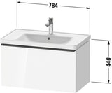 Duravit D-Neo Waschtischunterbau 784 mm Eiche Schwarz Matt mit 1 Auszug und Bronze-Griff