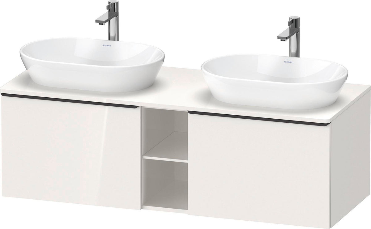 DURAVIT D-Neo Konsolenwaschtischunterbau 1400 mm betongrau matt mit 2 Auszügen und Bronze-Griffen